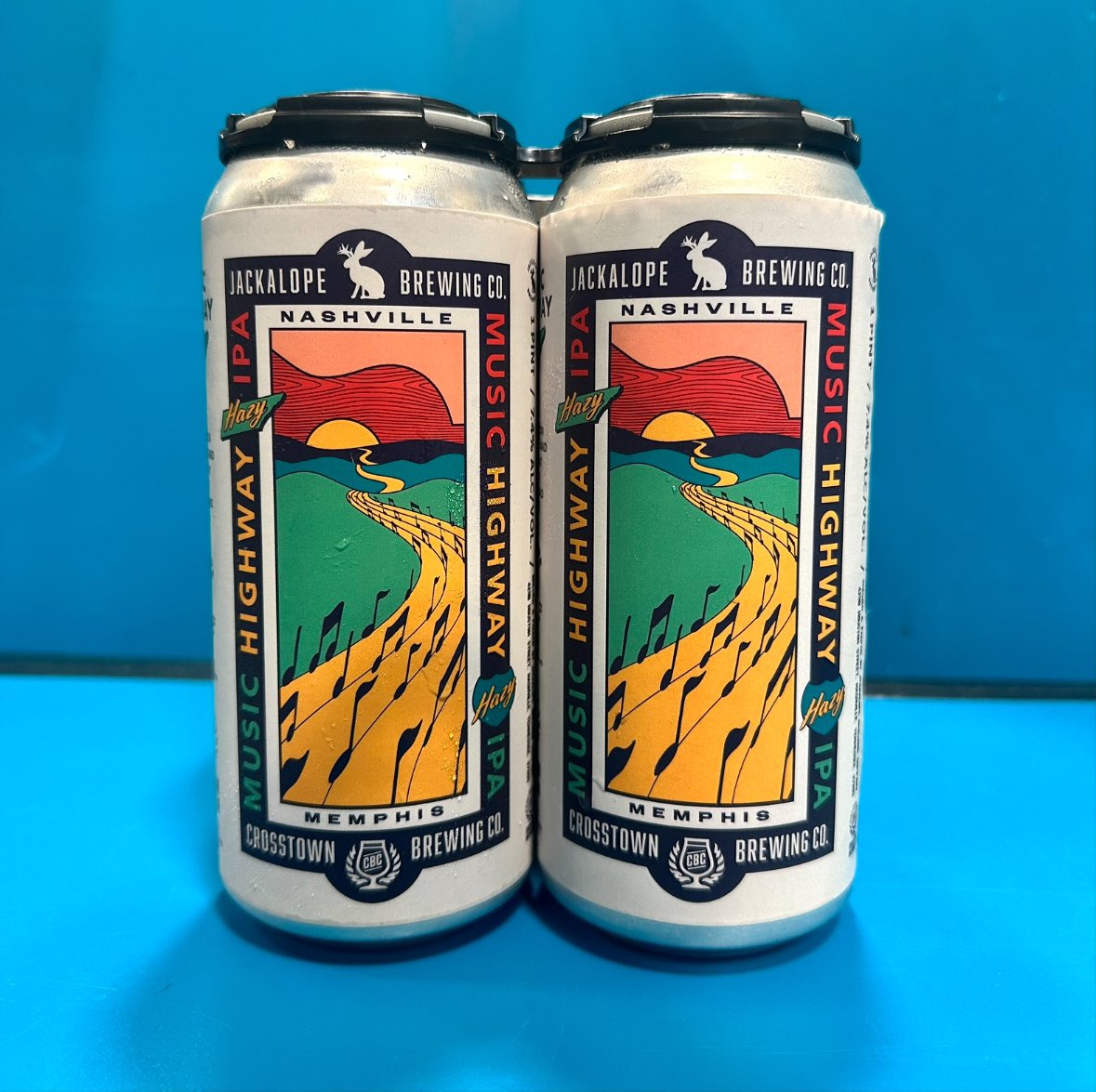 Music Highway Hazy IPA is LIVE! Order now at jackalopebrew.com — available for pick-up at The Ranch Taproom beginning today at noon 🍻

Brewed in collaboration with Crosstown Brewing Co. to celebrate the music and the highway that binds Nashville and Memphis