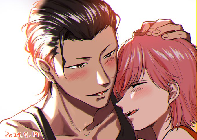 「couple pink hair」 illustration images(Latest)