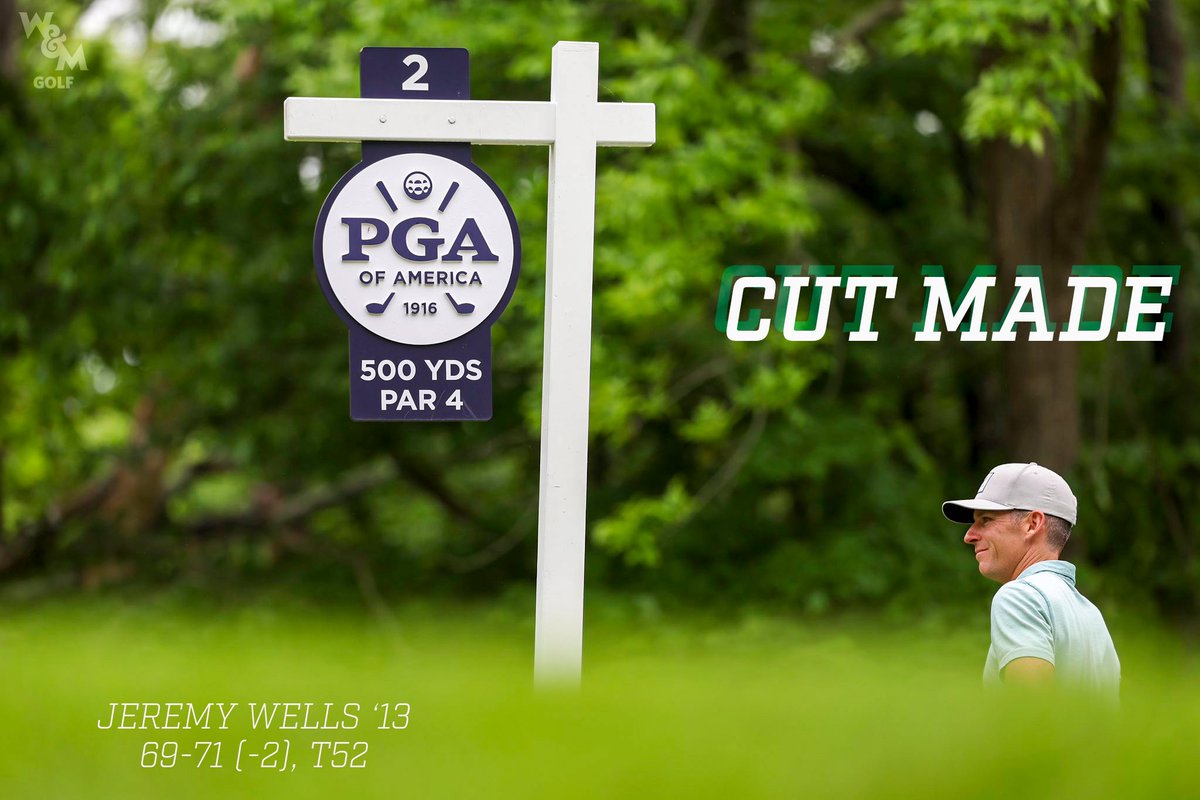 𝐖𝐨𝐫𝐤𝐢𝐧𝐠 𝐟𝐨𝐫 𝐭𝐡𝐞 𝐰𝐞𝐞𝐤𝐞𝐧𝐝 👊 Jeremy Wells '13 is the low PGA Professional and has made the cut at the PGA Championship! #GoTribe