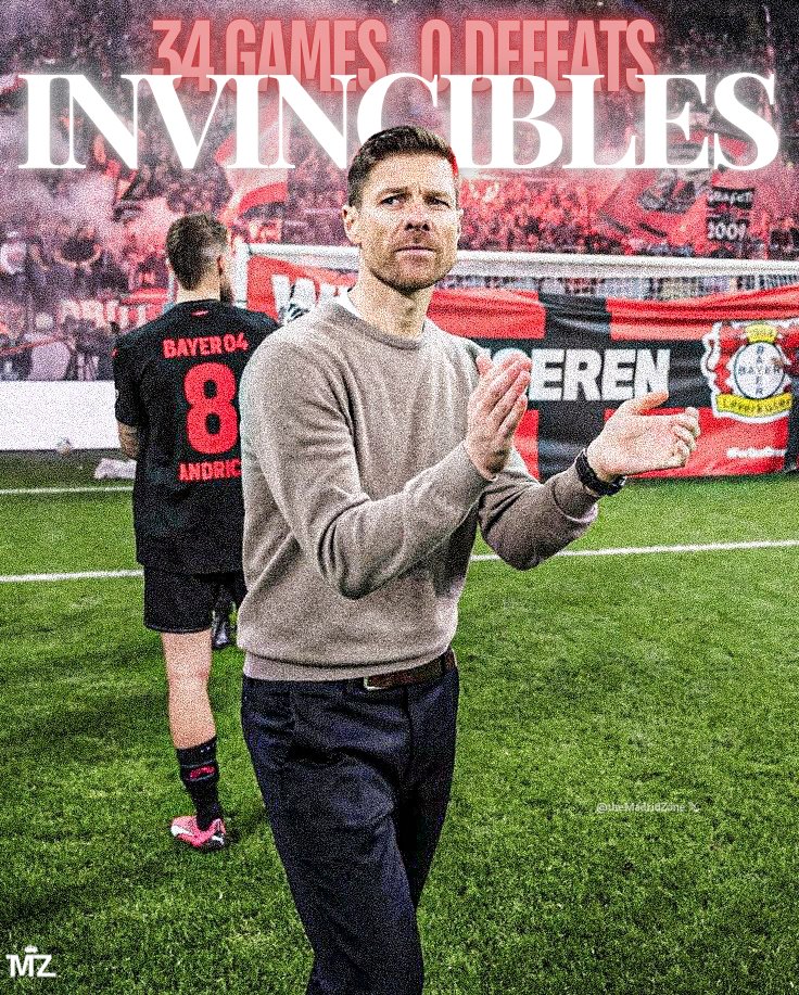 theMadridZone's tweet image. 🚨 𝐇𝐈𝐒𝐓𝐎𝐑𝐘: Xabi Alonso's Bayer Leverkusen becomes the FIRST EVER Bundesliga side to end a season UNBEATEN. 👏