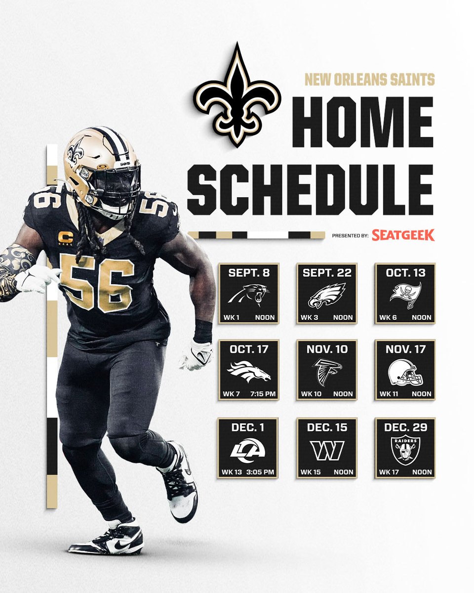 Which #Saints home game are you most excited about this season? 😀