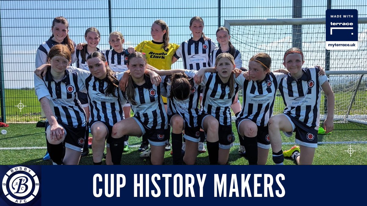 We love a wee bit of history at Busby Girls and we made another wee piece of our own today 💙☺️ The first ever win in a cup competition in the short history of Busby Girls by these 13 wee legends below 💫 Something no-one can ever take away from them 🙌🏻 With 7 of the girls