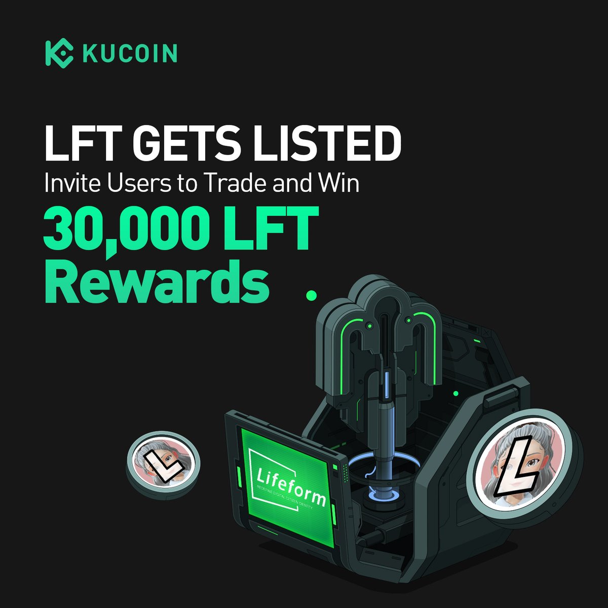 🌐Start your virtual creation with $LFT at #KuCoinAffiliate! ⏰ Event Duration:12:00:00 on May.15~May.25, 2024 (UTC) 🙌 Invite new users to trade @Lifeformcc on #KuCoin and earn 60 LFT for each successful invite Click for more details 👉kucoin.com/land/promotion…