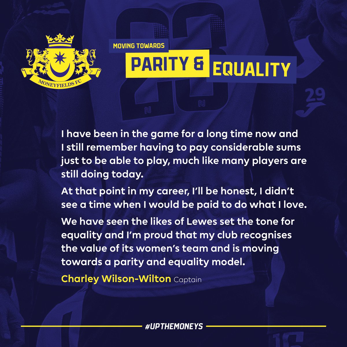 “At that point in my career, I'll be honest, I didn’t see a time when I would be paid to do what I love. We have seen <a href="/LewesFCWomen/">Lewes FC Women</a> set the tone for equality and I’m proud that my club recognises the value of its women’s team." 

💬 Charley Wilson-Wilton, Club Captain