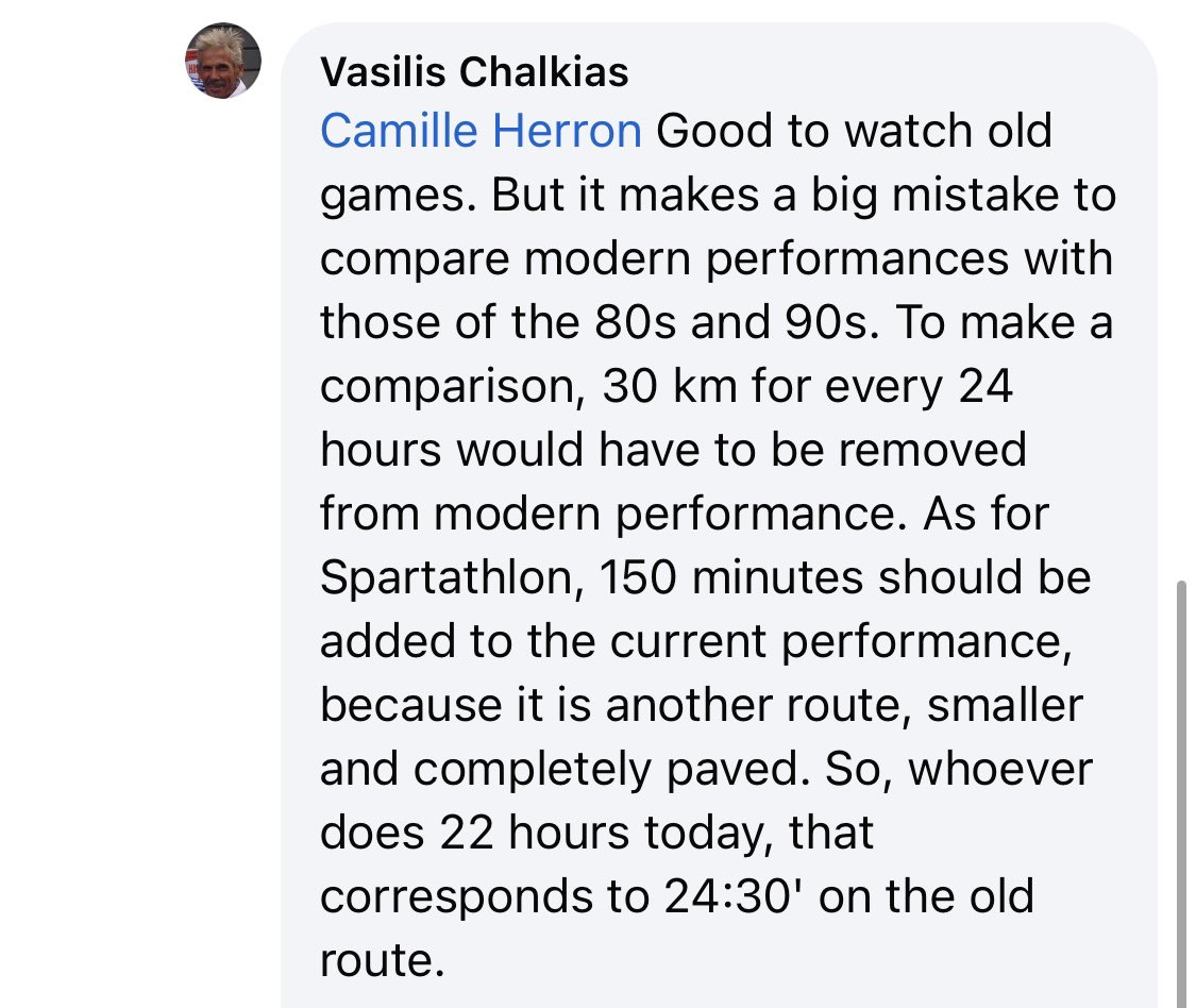 Athletes today are running very fast, but it blows my mind how people want to discredit us- esp women. I work very hard, and my performance at @spartathlonGR last yr was real 🦸‍♀️.