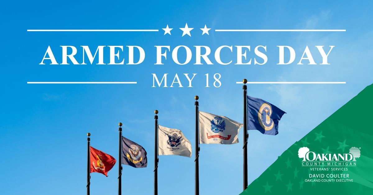#OaklandCounty salutes all the brave men and women serving in the U.S. military this #ArmedForcesDay. Thank you for your sacrifices and dedication! 🫡