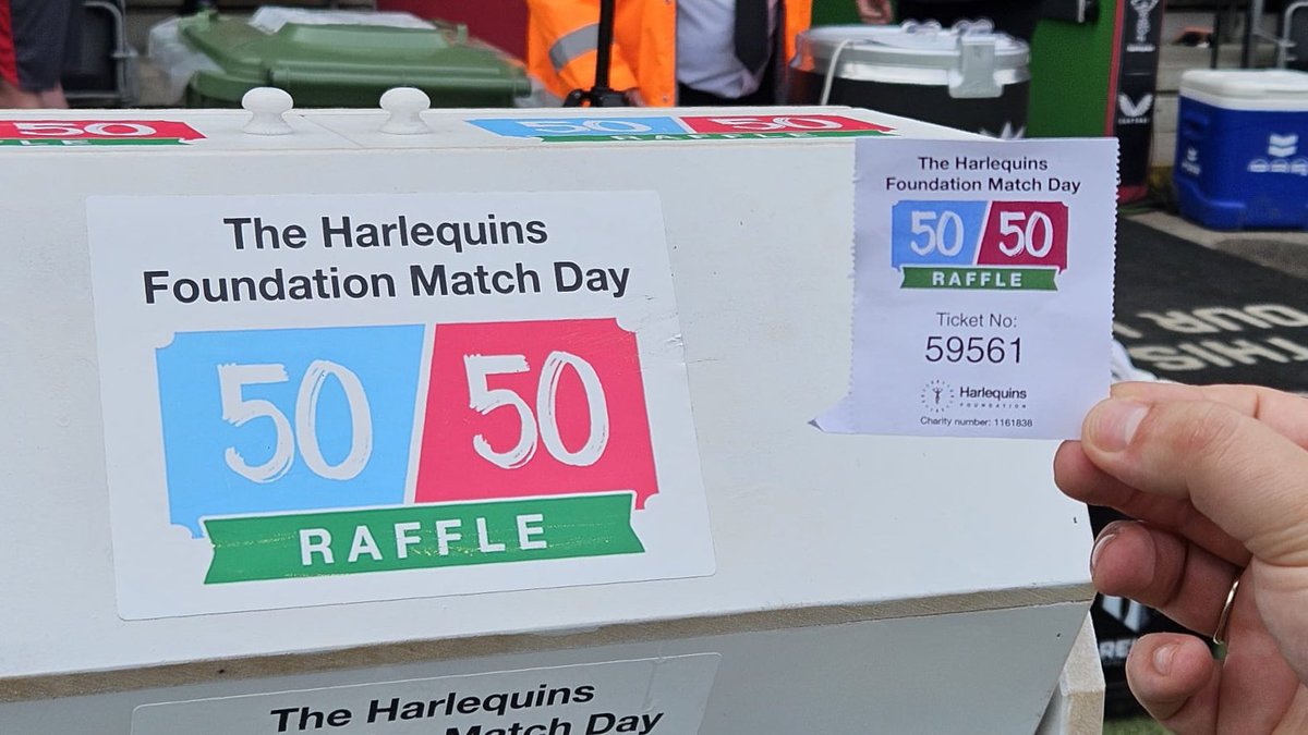 And the winner of todays BIG 50/50 Raffle is ticket number: 59561 🎟️ If that is your ticket number please email foundation@quins.co.uk within 30 days of today to claim your prize. Remember you will have to show proof that you have the winning ticket! Thank you to everyone