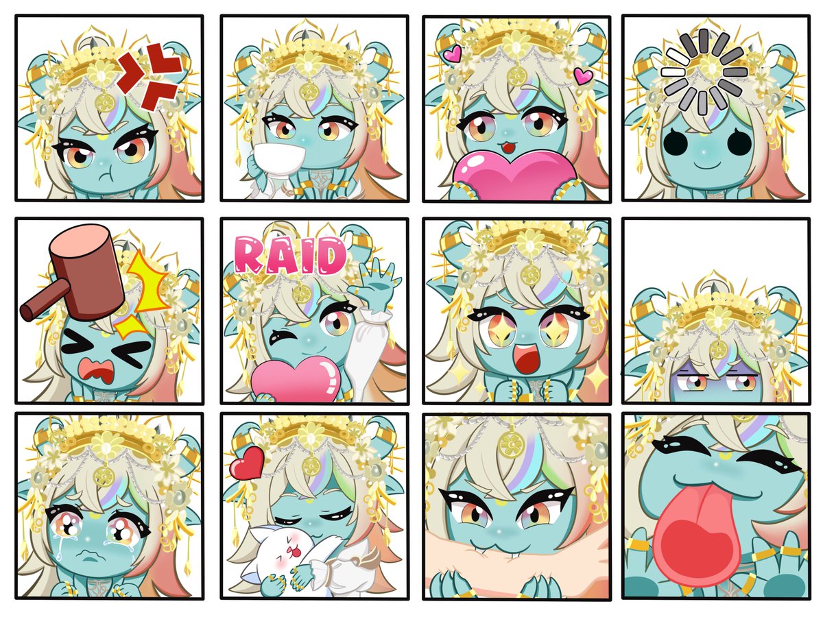 RelianaVT's tweet photo. The New Queen's Emotes! Are yall just as excited as i am! Able to use tonight! in stream! And one of them is animated Get them today! ♥

#Twitchemotes #vtuberart #ReliArts https://t.co/dkHquIvZPz