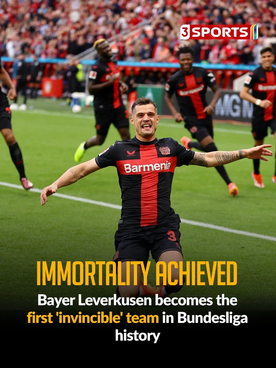 Bayer Leverkusen make history by becoming the first team in Bundesliga history to go an entire season unbeaten—a feat Bayern Munich have never achieved.