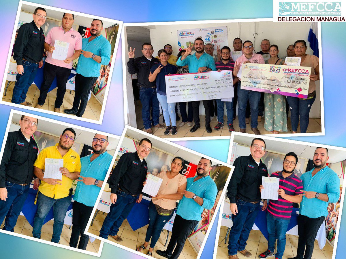 #MEFCCA #ADELNATE #NICSOLIDARIO #SANDINOVIVE emprendedores de Managua reciben de manos del  #buengobiernosandinista capitalización del crédito MIPYMES 50/50 por mas de C$ 1.2 mil para fortalecimiento de sus negocios y desarrollo de la economía local, infórmate al 8725-8676
