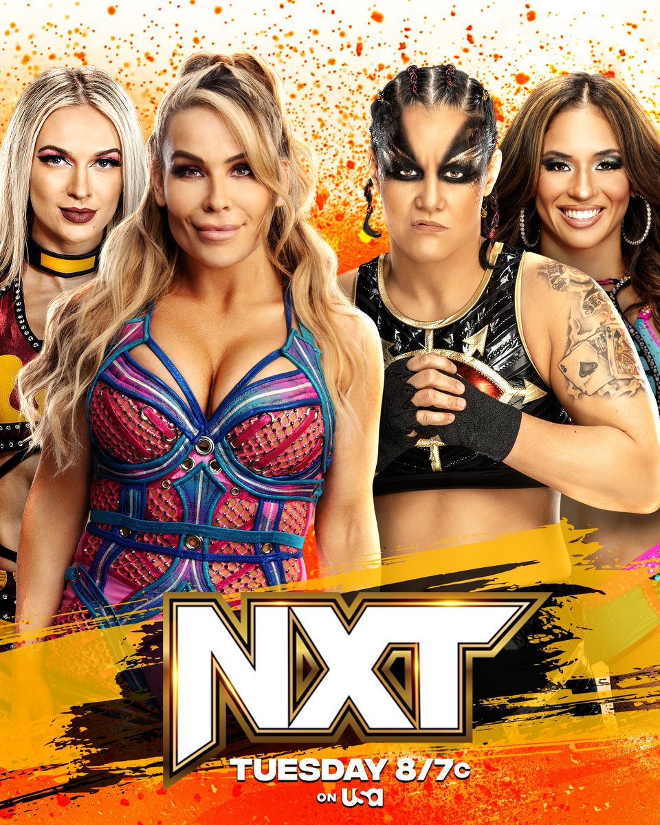 Can't wait for this one. @karmen_wwe & @NatbyNature take on @QoSBaszler & @lolavicewwe in tag team action THIS TUESDAY on #WWENXT! 📺 8/7c on @USANetwork