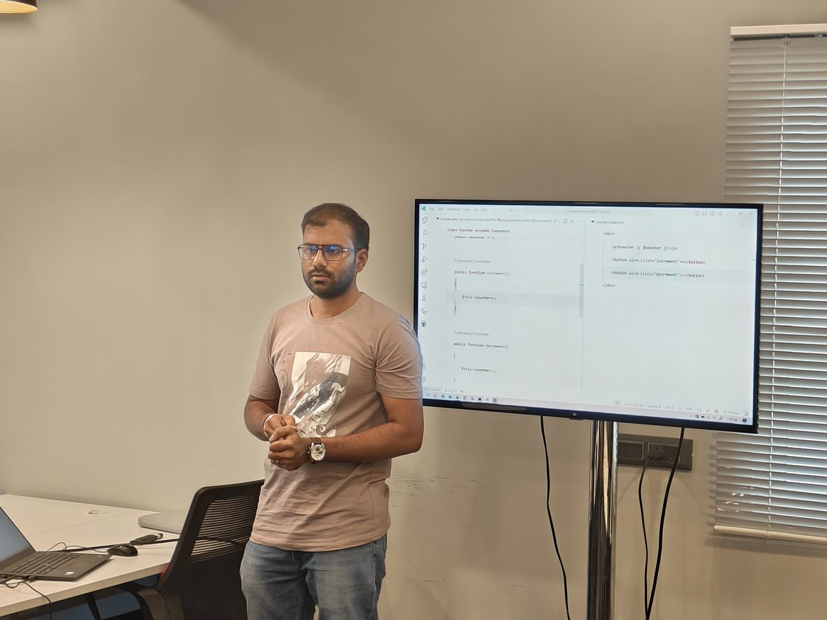Tarunkumar Bagmar (@greattarun) on Twitter photo I learnt new secrets from <a href="/ikkarti/">Karthick</a> and <a href="/kumaravelk011/">Kumaravel π§βπ»</a> on #Laravel.
They both have immense knowledge and today was just a short glimpse of it.
Hoping to see you both quite often in <a href="/LaravelBLR/">LaravelLive Bengaluru Community</a> #meetups .
<a href="/maahedev/">MaaheDev</a> #php #laravel I learnt new secrets from <a href="/ikkarti/">Karthick</a> and <a href="/kumaravelk011/">Kumaravel π§βπ»</a> on #Laravel.
They both have immense knowledge and today was just a short glimpse of it.
Hoping to see you both quite often in <a href="/LaravelBLR/">LaravelLive Bengaluru Community</a> #meetups .
<a href="/maahedev/">MaaheDev</a> #php #laravel