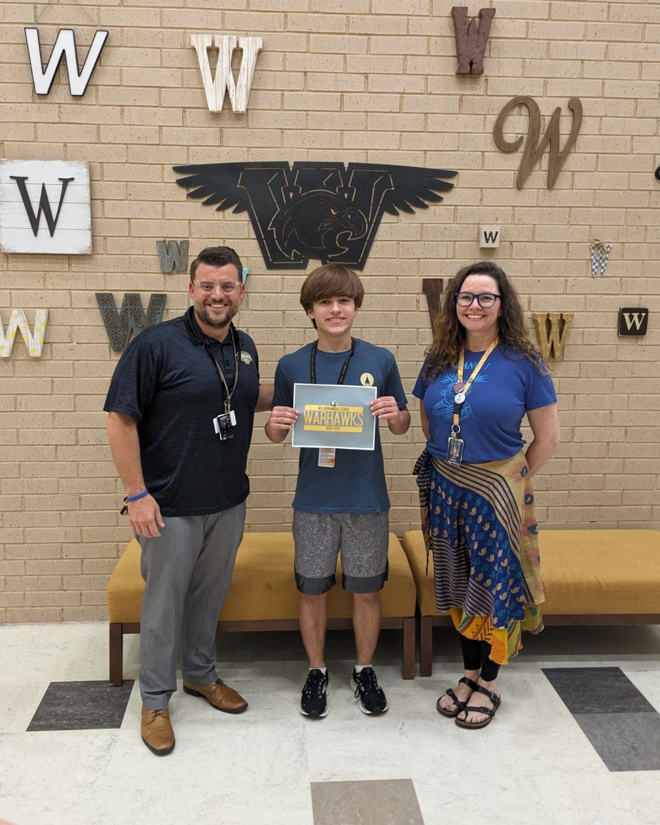 🎨 Huge congratulations to Keith! His artwork was chosen for next year’s school spirit shirt, standing out among many fantastic submissions. Way to go, Keith! 👏 #WMSWarhawks #SuccessCSISD