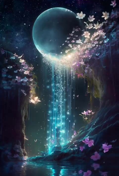 #vss365 #gloaming Ocean of moon, I found a whisper to belong, Cascading into bloom~ In the gloaming of..your song #WritingPoetry Pic from Pinterest