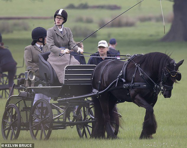 Lady Louise Windsor competed in dressage events at the Windsor Park Carriage Driving Trials today. 📸 Daily Mail