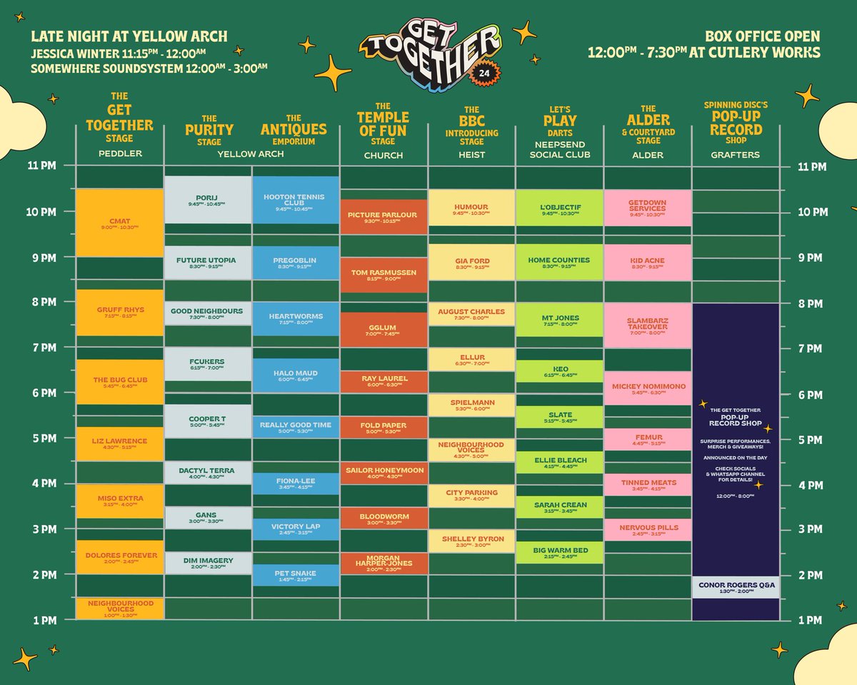 Enjoy Get Together festival in Sheffield today, to those attending. Gruff Rhys plays the Get Together stage at 7:15pm.
