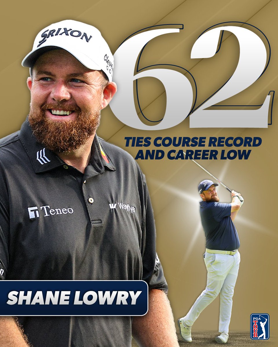Blazing through the Bluegrass state 🔥 @ShaneLowryGolf matches the major championship 18-hole scoring record and course record @PGAChampionship with a 9-under 62.
