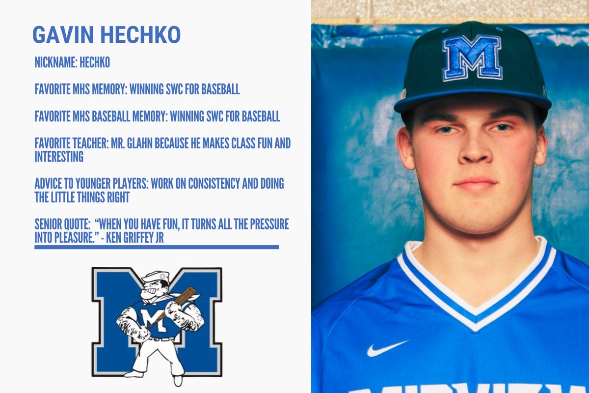 Senior Spotlight! 

Today we honor, Gavin Hechko! 

Thank you for all your hard work! 

Go Middies!