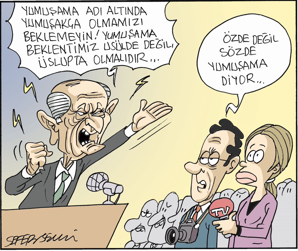 Bahçeli Kobanê kararını eleştirenleri hedef aldı: 'Yumuşama adı altında yumuşakça olmamızı beklemeyin.' #SeferSelvi çizdi evrn.sl/m398rw