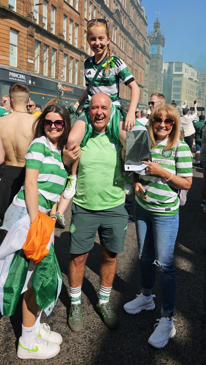 Celebrating in Glasgow with my blood family & my Celtic family. This century certainly belongs to those of us who support Glasgow Celtic. Our dominance should never be taken for granted. 12 league titles in 13 years is a remarkable achievement alongside the quadruple treble 🍀💚
