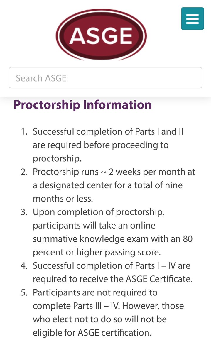 Acquiring 🆕 Skills after GI Fellowship ▪️@ASGEendoscopy proctorship ▪️~2weeks/month ▪️Several proctorship sites ▪️Must be 5+ years out from training ▪️EUS, ESD, OTSC, RFA ▪️$75 for application 🔗 asge.org/home/education… 🙏Dr. Robert Sedlack #DDW2024