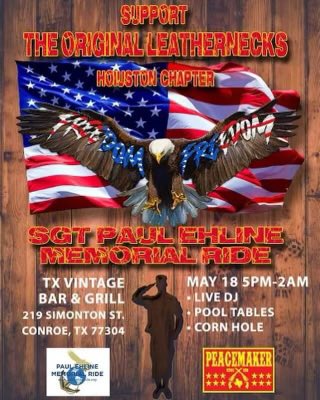 🇺🇸Come and support The Original Leathernecks-Houston Chapter for SGT Paul Ehline memorial ride at @tx_vintage_bar_grill tonight from 5pm. • Live DJ • Pool Tables • Corn Hole. We will be there with @turrangos and their simulator dry fire laser system!🔫