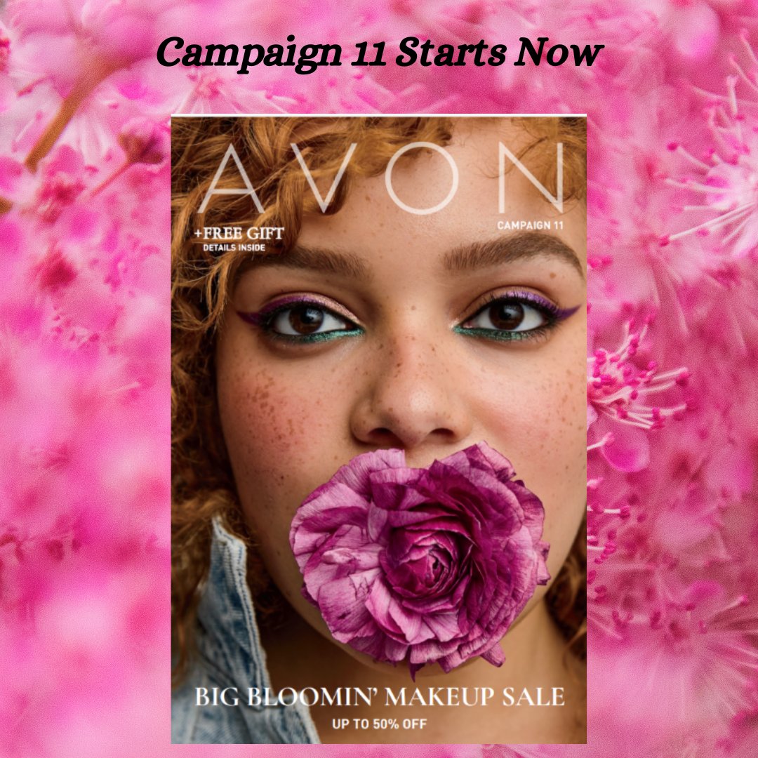 Avon Campaign 11 starts now with our Big Bloomin' Makeup Sale -- up to 50% off! Time to stock up and save! #NewAvonCampaign #AvonMakeupSale #StockUpTime #GreatSavings #AvonRep @avoninsider avon.com/repstore/pamwa…