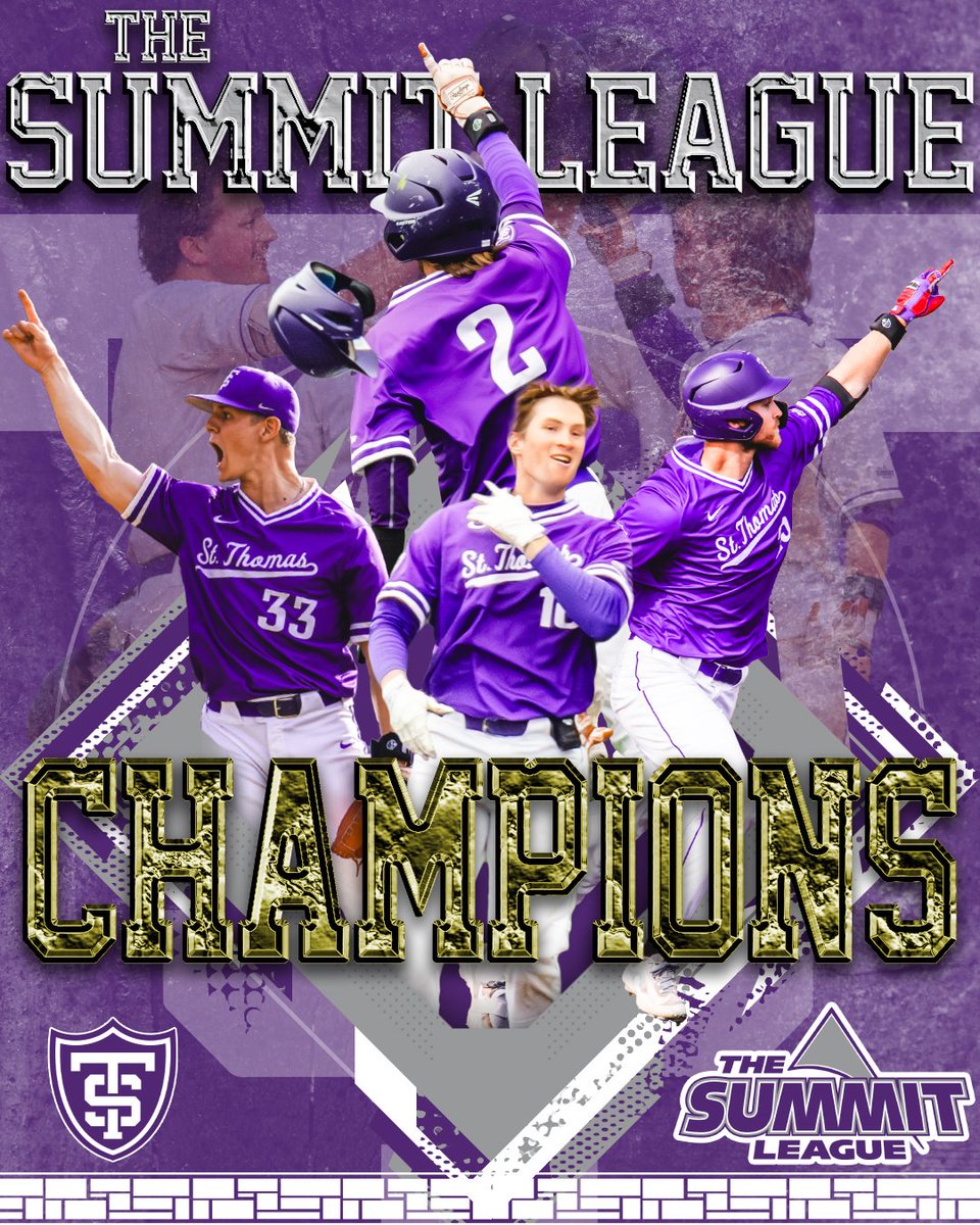 𝘾𝙝𝙖𝙢𝙥𝙞𝙤𝙣𝙨 🏆

St. Thomas has earned its first Summit League title with a 7-5 win over Oral Roberts!

#RollToms