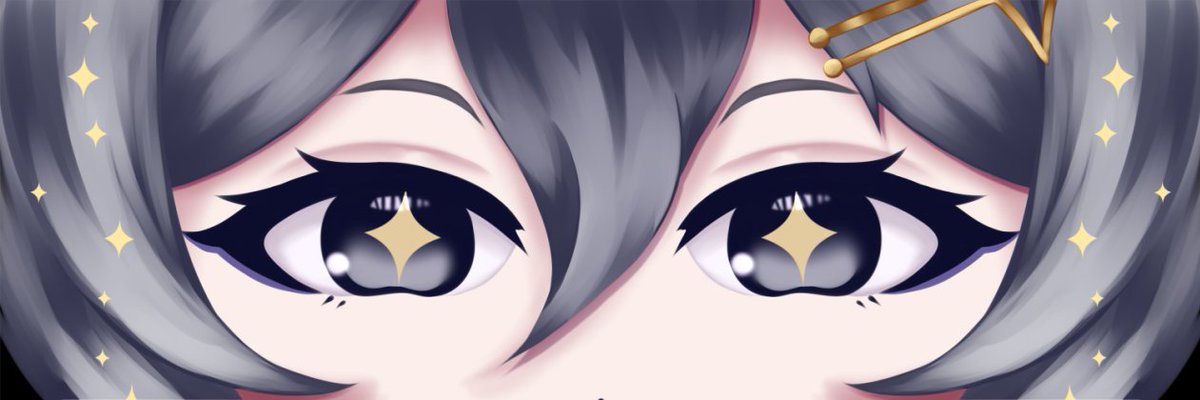 ✨VTuber eye banner fanart WiP (this is one of @/NeediVT premade vtuber models)