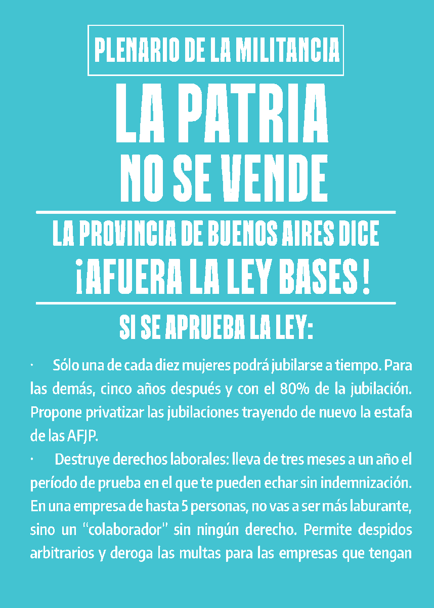 Kicillofok's tweet photo. LA PROVINCIA DE BUENOS AIRES DICE ¡AFUERA LA LEY BASES!

#LaPatriaNoSeVende 🇦🇷