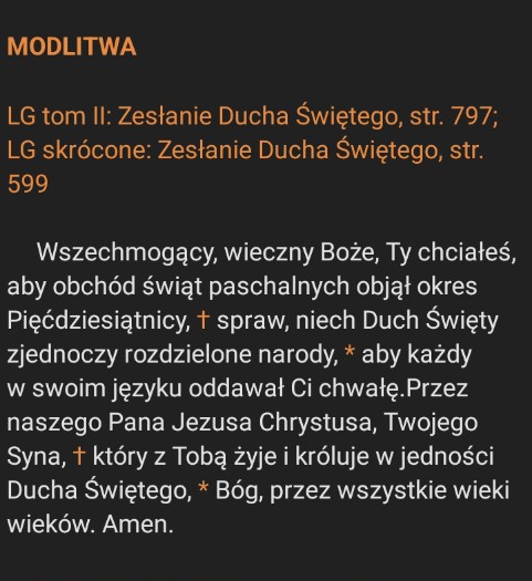 #Nieszpory
Przybądź Duchu Święty, napełnij serca swoich wiernych i zapal w nich ogień swojej miłości, bo Ty jednoczysz we wspólnej wierze różne narody. Alleluja.