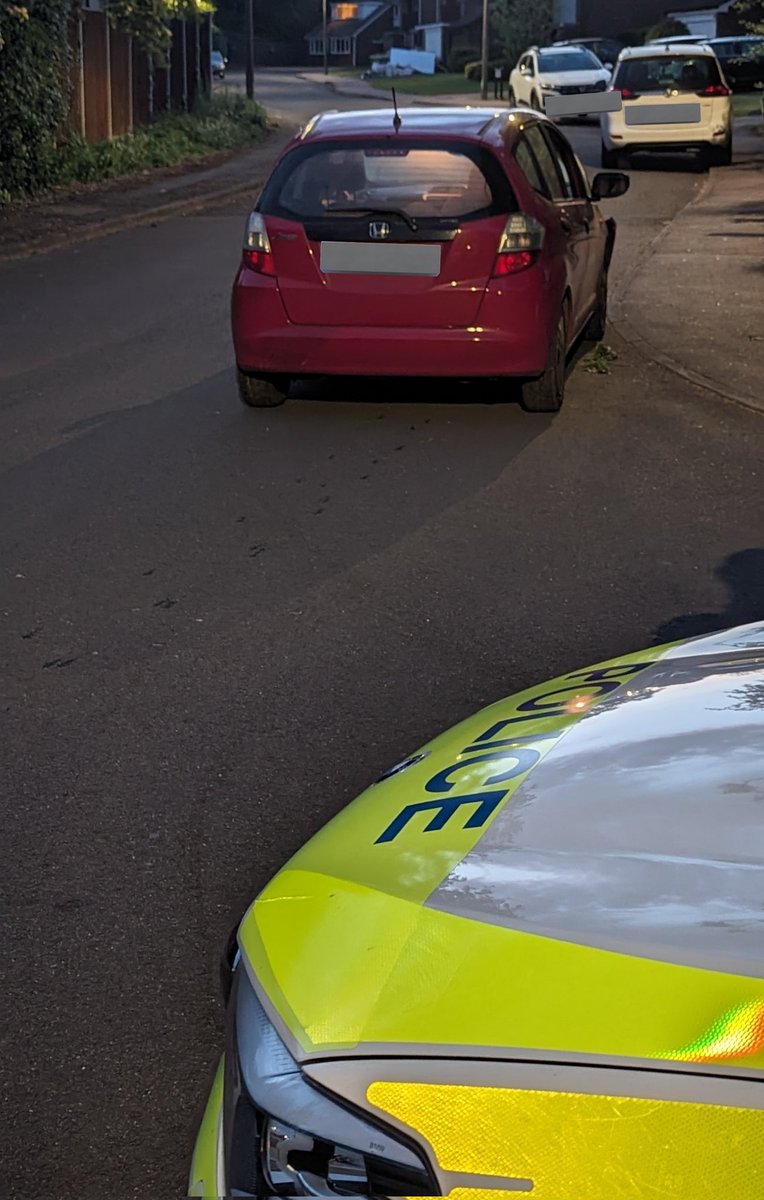 Team B South - Hemel Hempstead. Vehicle stolen by means of burglary this morning and had been driving around town all day. It was sighted by @BCHPoliceDogs and has failed to stop where it has gone off-road and crashed into a tree. 2 males decamped but promptly arrested.