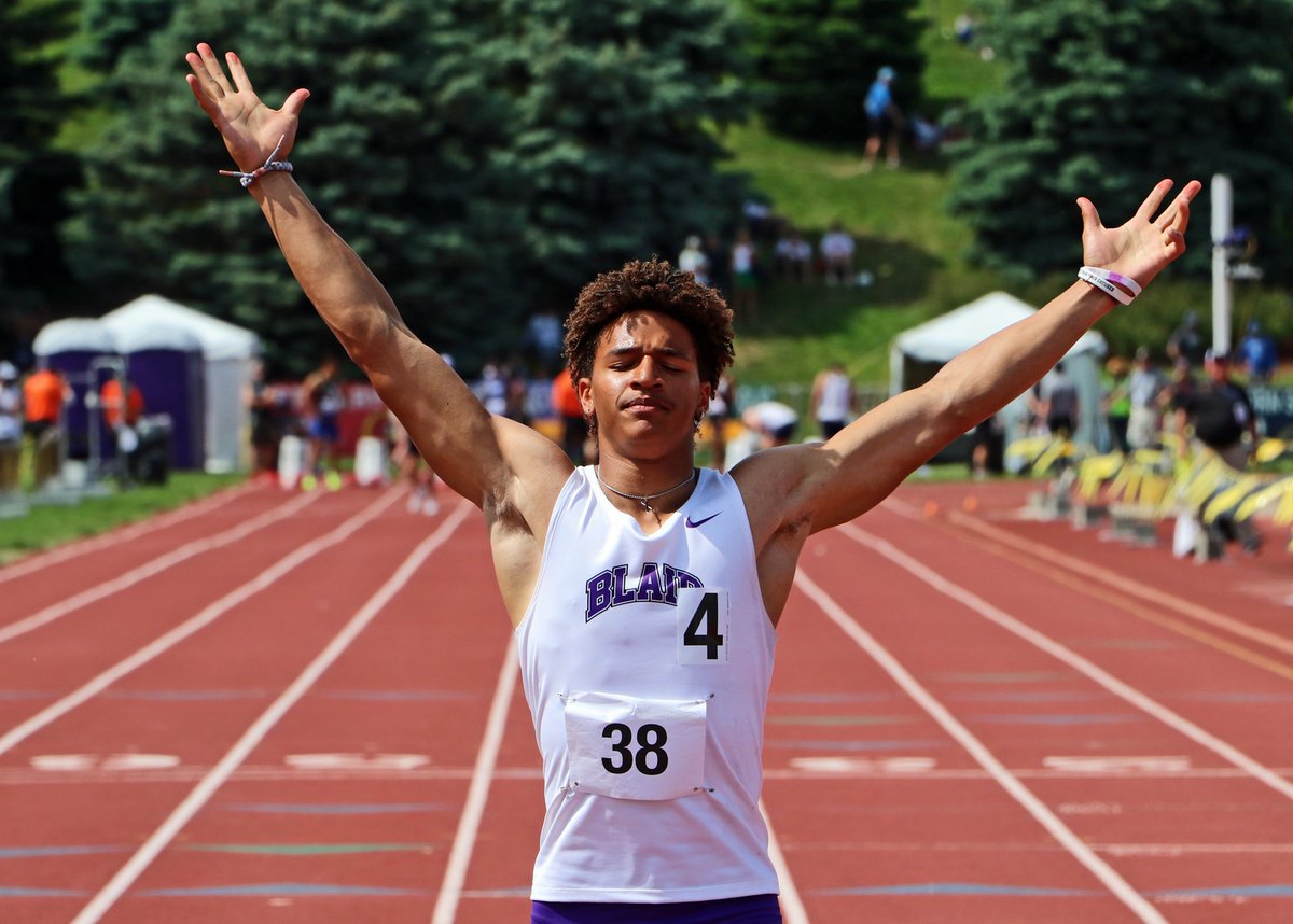 He is the 2024 All-Class GOLD MEDAL CHAMPION in the 100 Meter Dash!!

The Fastest Man in the State of Nebraska!!

Congrats @baessler_ethan - that’s Big Time!!

#BlairBears @BHSBlair @EntPubSports