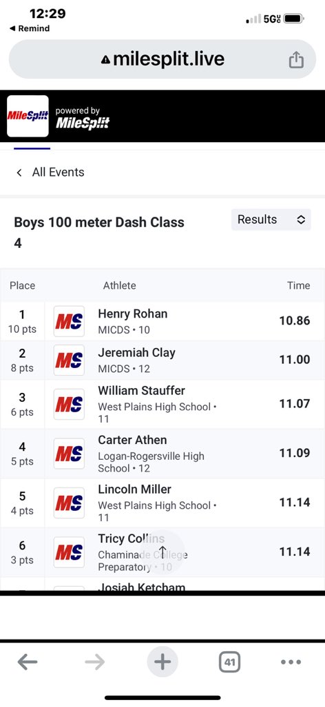 AthenCarla's tweet photo. Congrats @athencarter005   
PR’d open 100 &amp; 200 qualifying for State. https://t.co/MMTLFQP4GZ