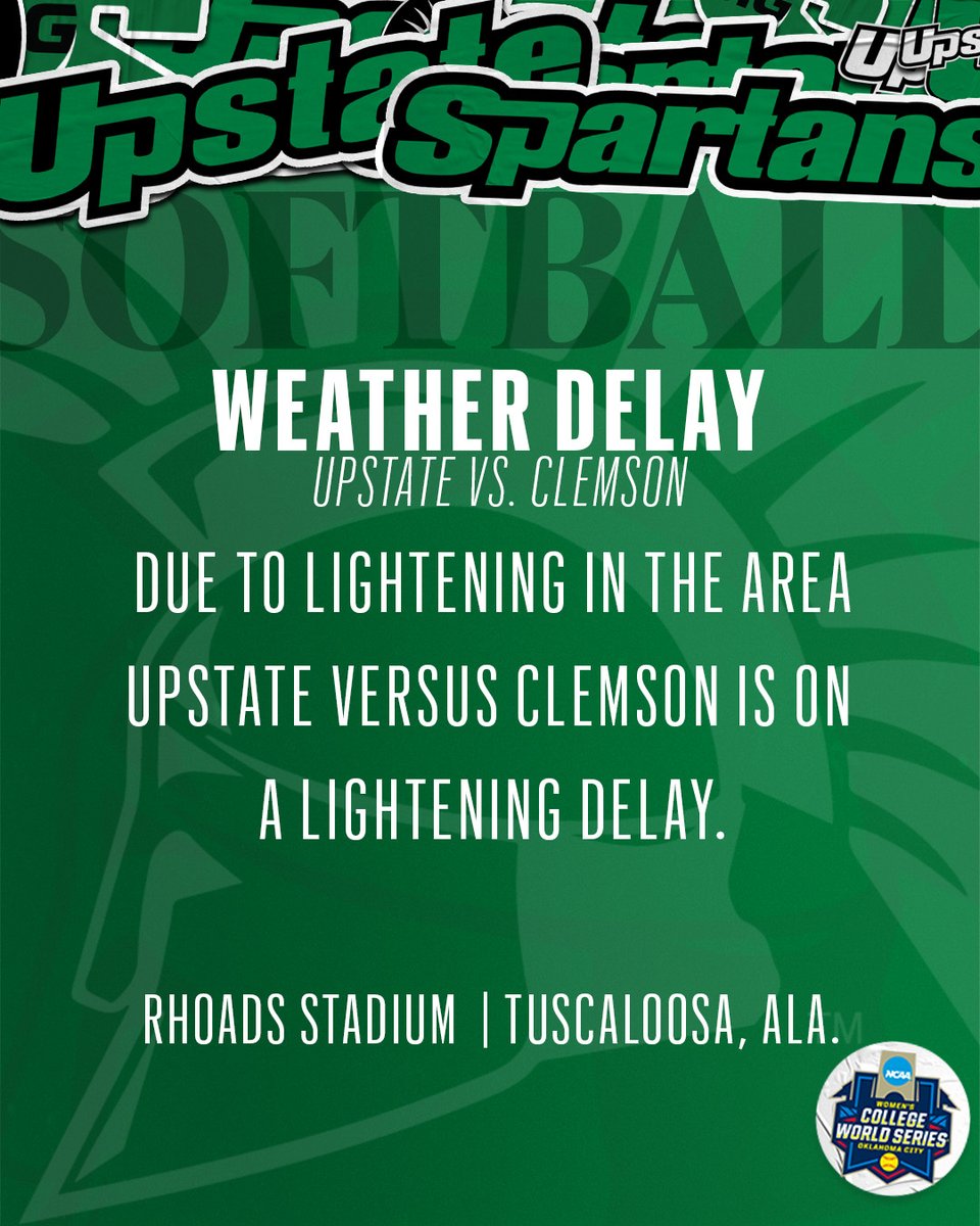 Please stand by as we are currently on a weather delay in Tuscaloosa due to lightening in the surrounding area. Check back on for an official restart time. #SpartanArmy ⚔️