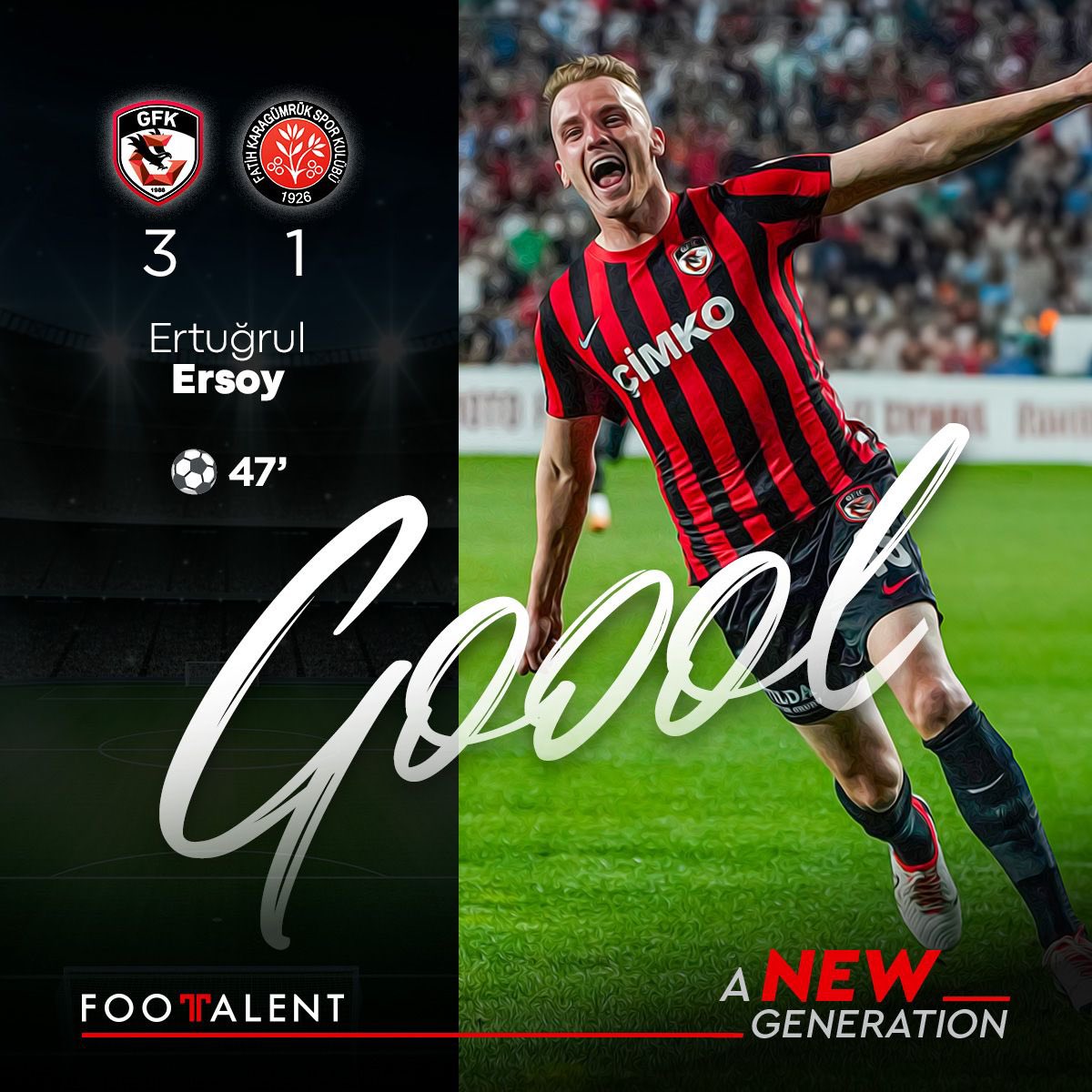 Gaziantep FK  3
F.Karagümrük  1

⚽️ 47’