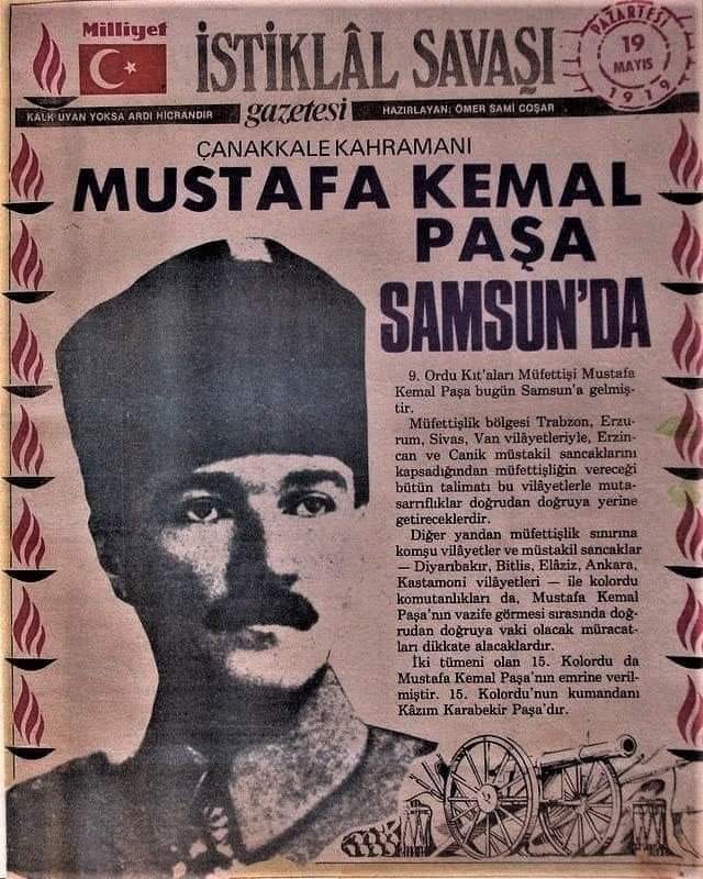 19 Mayıs,Türk Milleti'nin bağımsızlık ve özgürlük umutlarının inanca dönüştüğü, kurtuluş ateşinin yakıldığı, ve aydınlık bir geleceğe olan inancın kuvvetlendiği günün adıdır. #19Mayıs1919 Atatürk'ü Anma Gençlik ve Spor Bayramınız kutlu olsun🇹🇷 #MustafaKemalAtatürk #19Mayıs1919