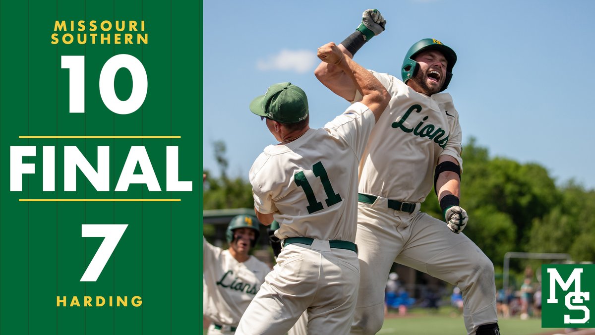 MSSUBaseball's tweet image. THESE LIONS NEVER QUIT 🦁 with the win, Southern will face Arkansas-Monticello at 5:00pm

Garrett Rice: 3-4, 2 HR, 2B, 7 RBI, 2 R, BB 
Drew Townsend: 3-3, 3 R, RBI, BB 
Chayton Beck: 2-4, RBI, R