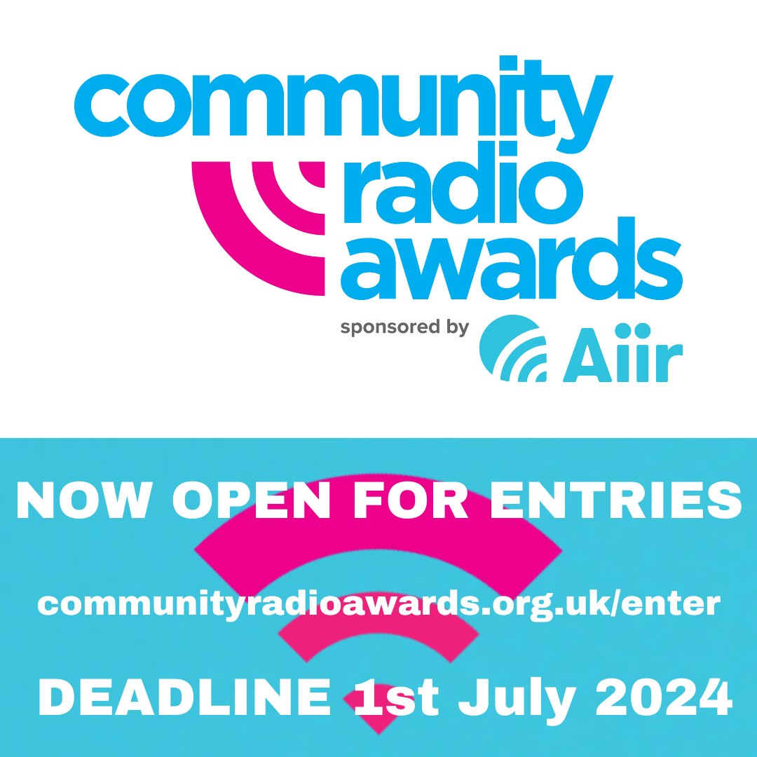 The 2024 #CRAS24 Community Radio Awards are now open for entries! Head to our website for full details. 

ENTRIES CLOSE 1st JULY 2024