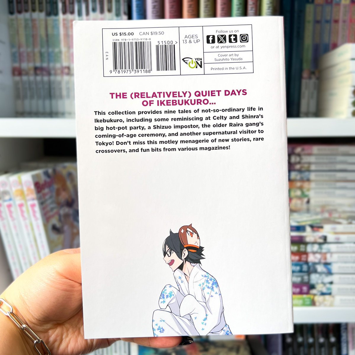 Start up your engines everyone! Are you ready to get back to Ikebukuro? 🌃

Welcome back Celty and the gang in this collection of nine short stories! Featuring hotpot parties, coming-of-age ceremonies, and more!

Durarara!! Side Stories?! (light novel) buff.ly/43jZ92D