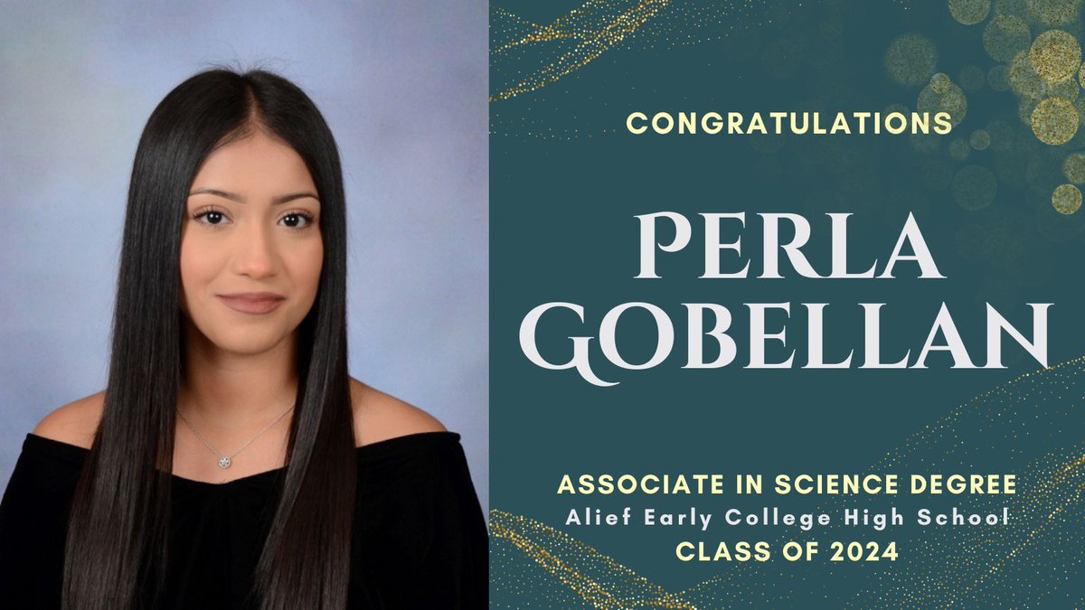 Recognizing  Perla Gobellan for our #aechsseniorspotlight. Perla earned an Associate in Science Degree from HCC and will attend Stephen F. Austin University to study Nursing. Congratulations, Perla!