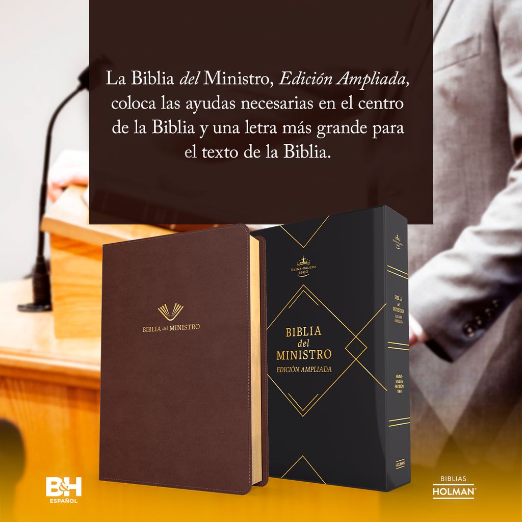 La Biblia del ministro con ayudas necesarias en el centro de la Biblia y en una fuente más grande que el texto de la Biblia. La puedes adquirir en Lifeway lfwy.co/lVTN50QElAH Amazon amzn.to/3ks1AKg CB t.ly/I86sb y en librerías cristianas.