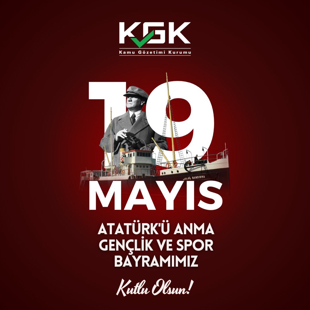19 Mayıs Atatürk'ü Anma, Gençlik ve Spor Bayramı Kutlu Olsun! #19MayısAtatürküAnmaGençlikveSporBayramı