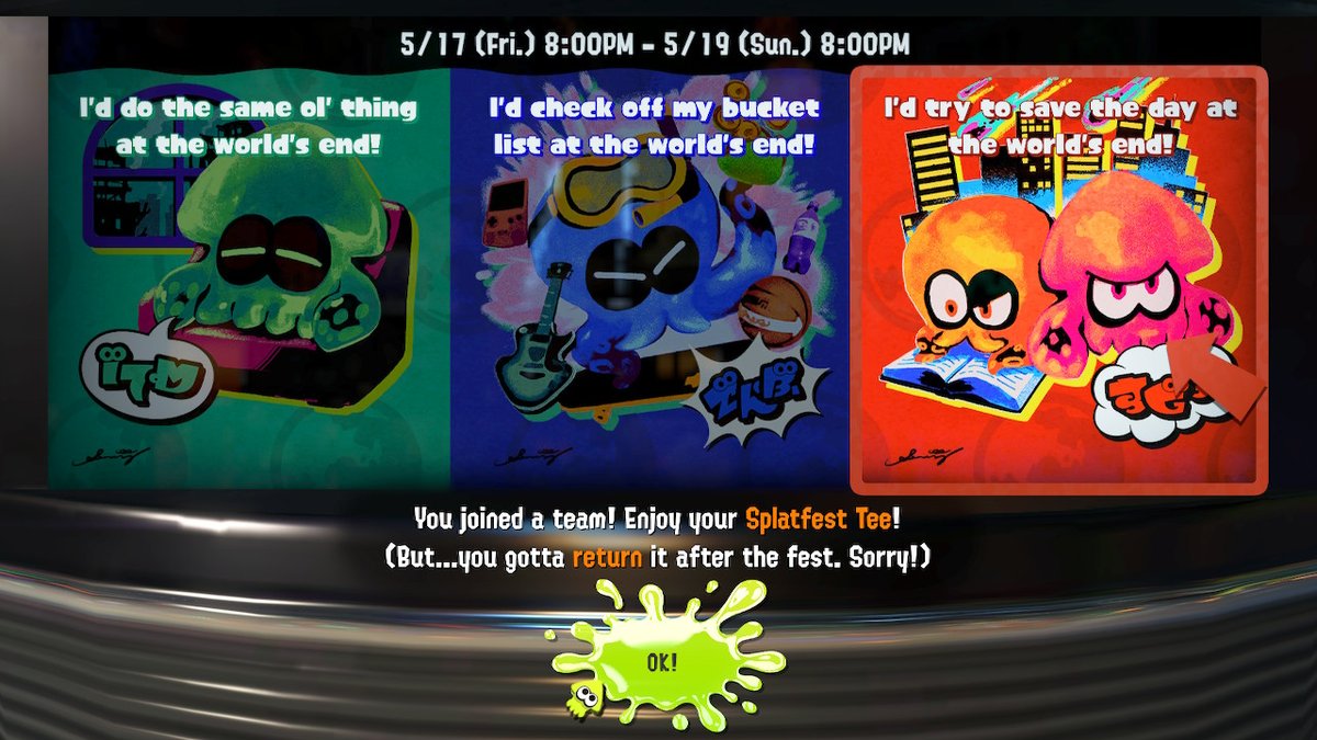 ThaDonM14's tweet photo. Heres the team im joining for the Splatfest going on but i wont be participating cuz i honestly couldn't give half a fuck about the same recycled garbage they stitch together every damn month. I have way more important shit to do #Splatnation #Splatoon3 #NintendoSwitch https://t.co/Uw1c9vPoOu