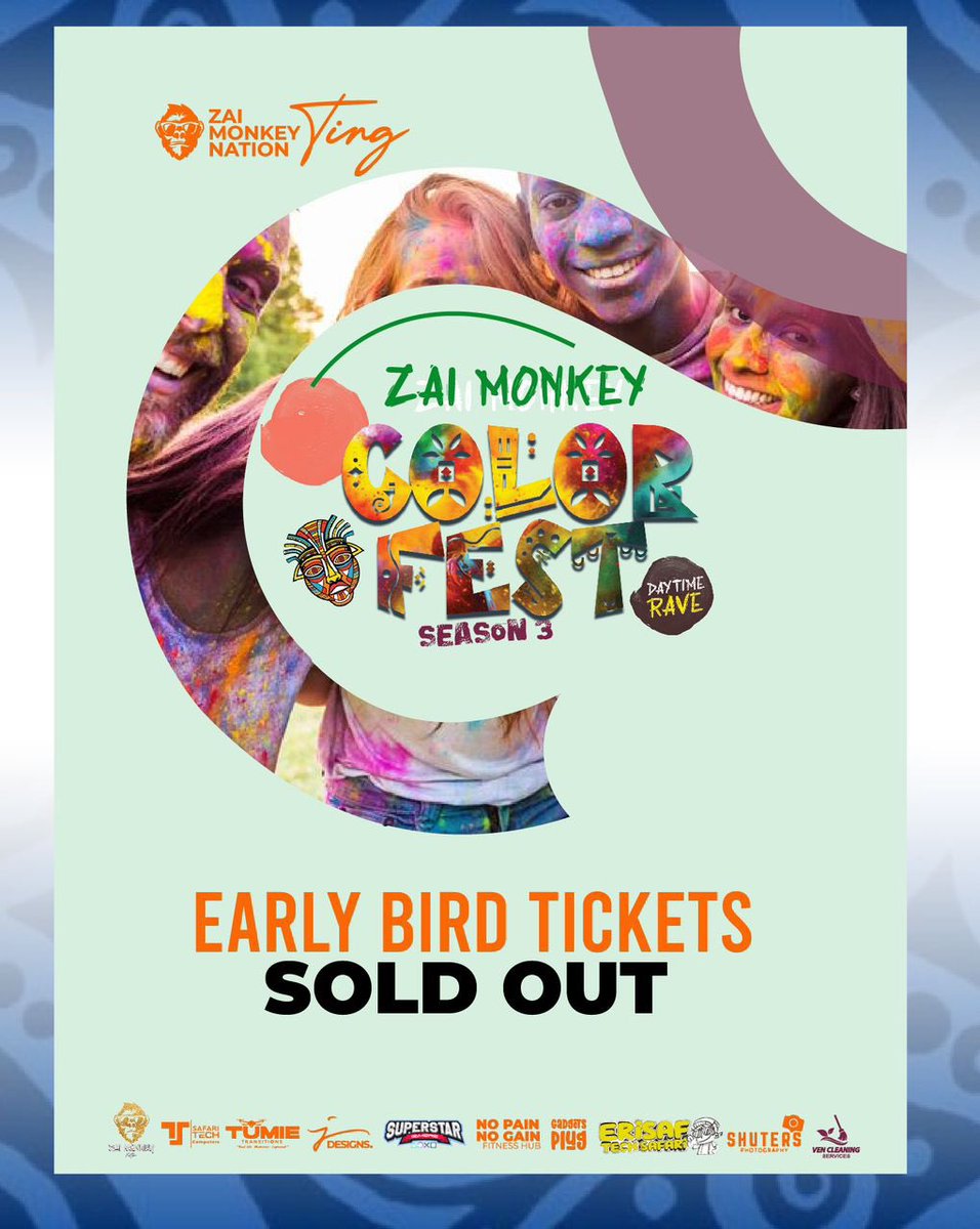 Early bird tickets for #colorfest sold out.The day is tomorrow we are at @nkoreplace @Sturborn_Dream @shanbae012 @nimipamela0 @candleronah @Lithan_Mc1 @EmceeKunaana @Araphatshotit