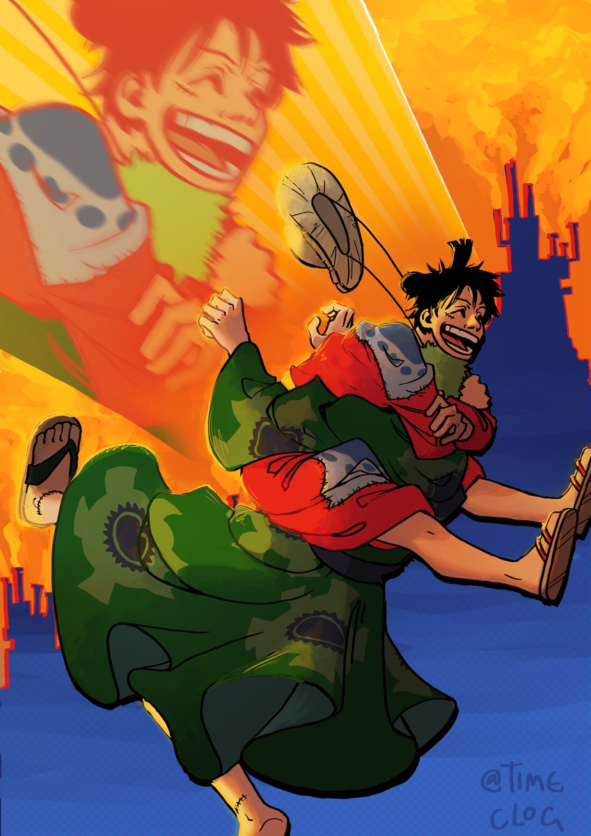 timeclog's tweet photo. reunion in Wano (click to view full image) #onepiece https://t.co/guysPXsliM