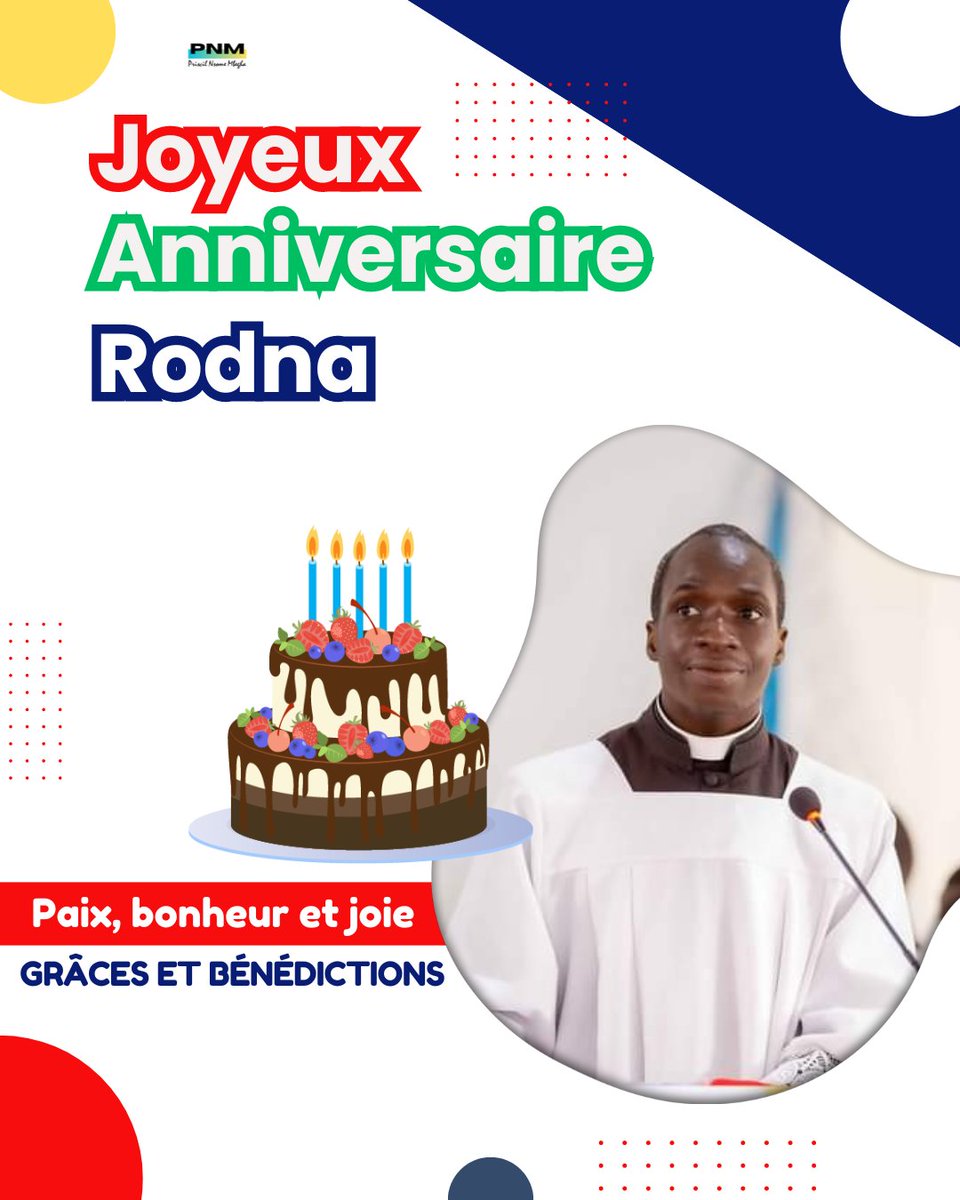 Cher Frère, Je souhaite que le Seigneur te comble des bénédictions. Qu'il te donne la grâce de toujours marcher sur le chemin qu'il t'a préparé. Et qu'il t'apporte la paix nécessaire à l'épanouissement de l'homme. Merci. #PNM #LeMaîtreEnABesoin #Hbd #MerciSeigneur #MerciRodna