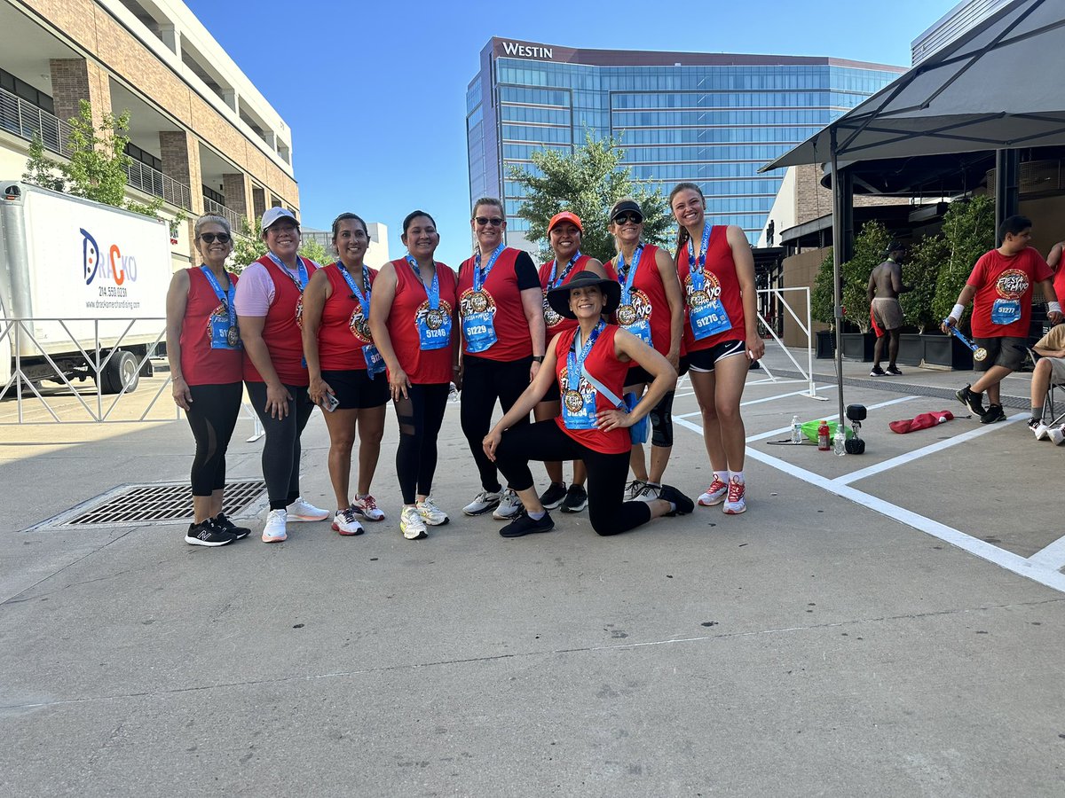 This morning, our Grizzly Running Club participated in the @thecityofirving Fiesta de Mayo 5K. Students and staff practiced 2-3 times a week for months in preparation. Thank you @mstrejo_teaches for your time and dedication! @IrvingISD #FiestaDeMayo #GrizzlyRunningClub #5K