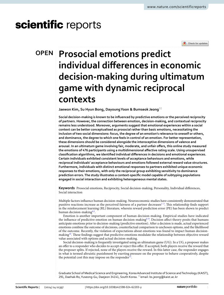 Jaewon Kim (@narlkim_neuro) on Twitter photo My first paper at KAIST is now published! We believe that emotional experiences during social context can be better represented by adopting prosocial dimensions. Check out our latest #research rdcu.be/dIjIW published with <a href="/SpringerNature/">Springer Nature</a> in <a href="/SciReports/">Scientific Reports</a>.
#moralemotions My first paper at KAIST is now published! We believe that emotional experiences during social context can be better represented by adopting prosocial dimensions. Check out our latest #research rdcu.be/dIjIW published with <a href="/SpringerNature/">Springer Nature</a> in <a href="/SciReports/">Scientific Reports</a>.
#moralemotions
