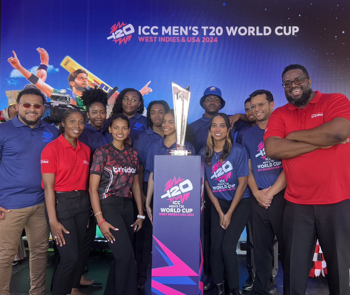 The #TourismTrinidad team was on hand today to support the ICC T20 World Cup Trophy Tour - Trinidad experience!

Tourism Trinidad continues to prepare for the global tournament taking place June 12-26 in Trinidad and Tobago 🏏🇹🇹

@TourismTT 

#visitTrinidad #t20worldcup